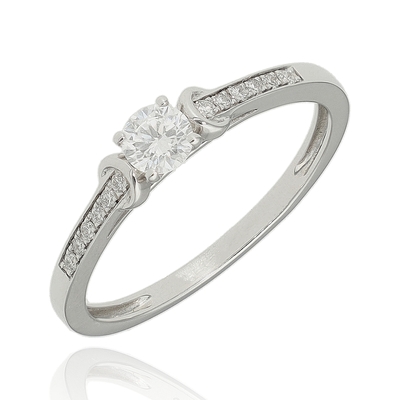 Fehér arany gyűrű 54-es méret (B44106)